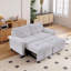 Canapé-lit convertible de 73 po en velours blanc beige avec matelas convertible-134450102