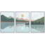 «Green Mountain Range Forest Trees», reproduction sur toile 3 pièces-91022044-91176712