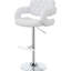 Tabouret de bar ajustable blanc, rembourré pour une atmosphère de détente, base à piédestal, confort de salle à manger à dossier ouvert, chambre design