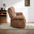 84.65'' Wide Faux Leather Nailhead Electric Reclining Sofa With USB & Type-C Ports, Vintage Style-106905750