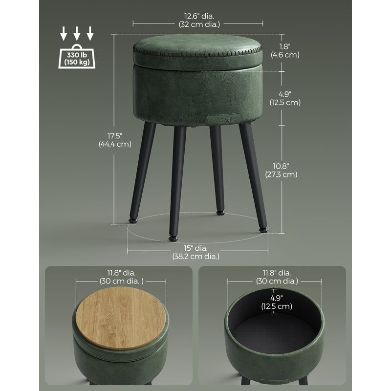 Steel Accent Stool, Green