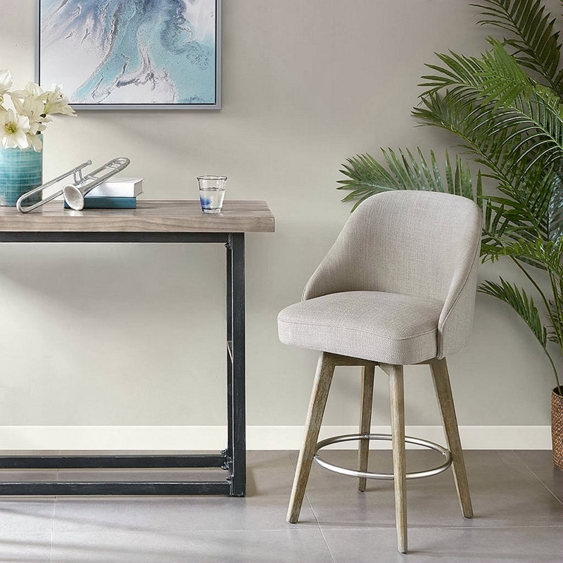 Tabouret de comptoir avec siège pivotant, Gris