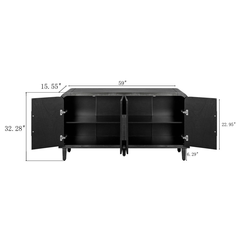 Springport 59.04'' Console Table, Antique Black