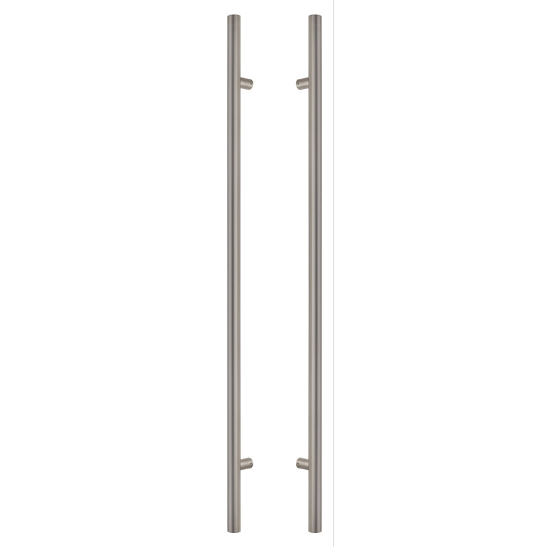 Poignée de porte ronde ronde, double face, Acier inoxydable satiné, 72 po