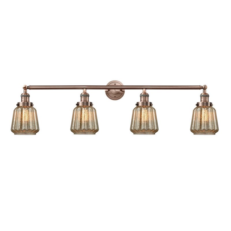 Vinson 4 - Light Dimmable Vanity Light, Antique Copper, Mercury Plated, Bulb Not Included