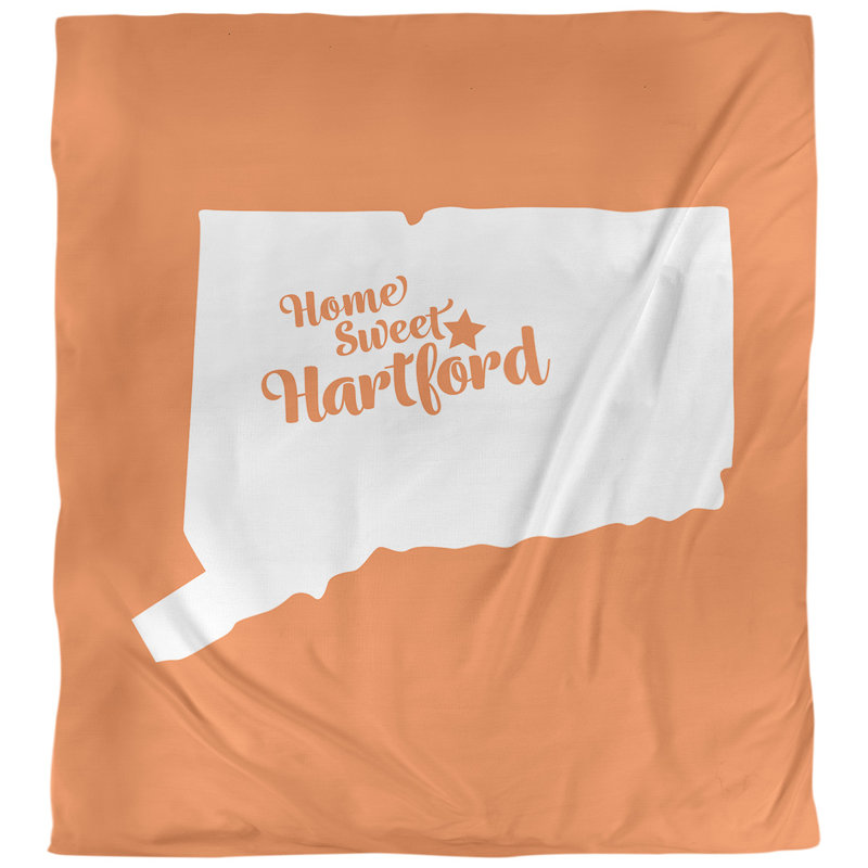 Housse de couette hartford connecticut, Housse de couette pour très grand lit, Orange, Microfibre