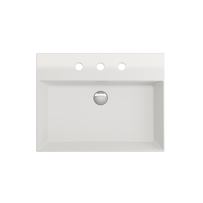 Milano 23.82'' L Bathroom Sink, 8" Widespread, White