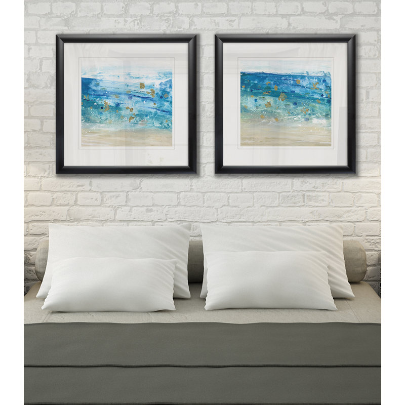 «Sea Glass Summer I», ensemble de 2 peintures encadrées