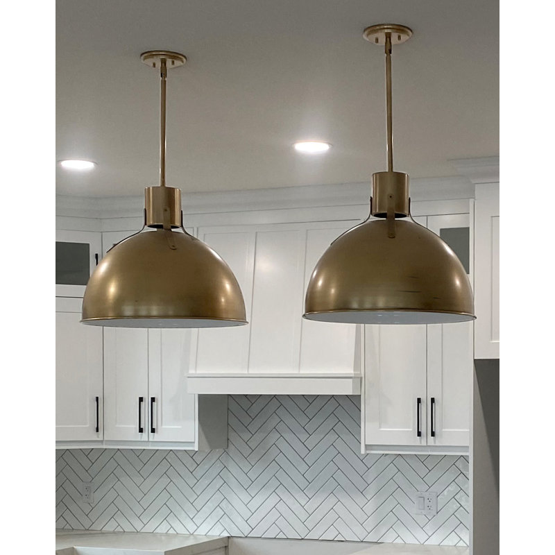 Clendon 1 - Light Single Pendant, 12.25" H x 14" W x 14" D, Heritage Brass, Heritage Brass