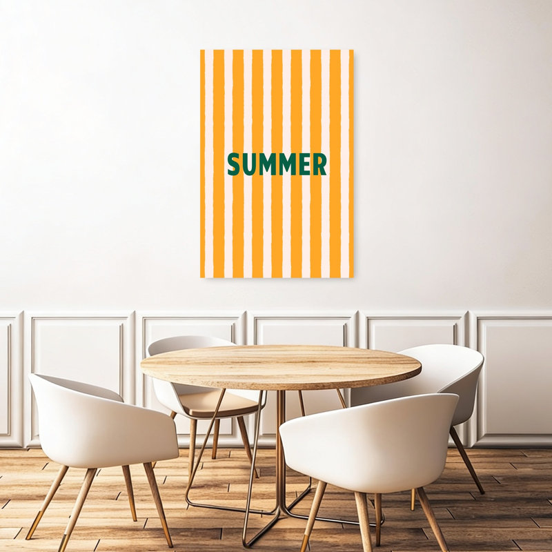 «Sunny Summer Stripes», impression d'art moderne et coloré, 48" H x 32" W