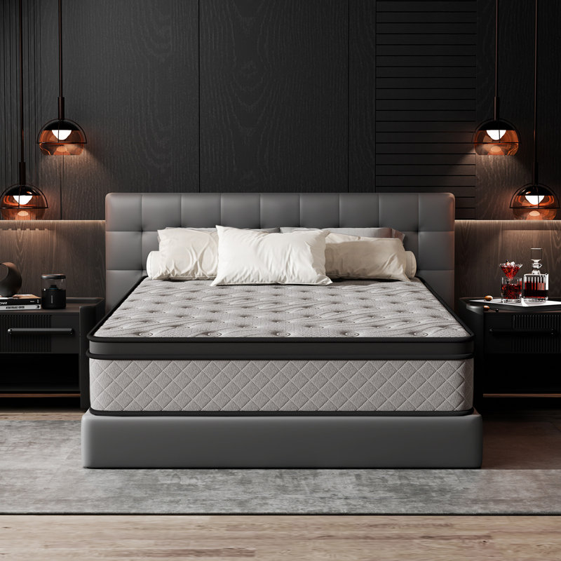 Evann 12" Medium Firm Hybrid Mattress With Cooling Gel Memory Foam, Anti-Static & Hypoallergenic – Certipur-US, OEKO-TEX, SGS Certified