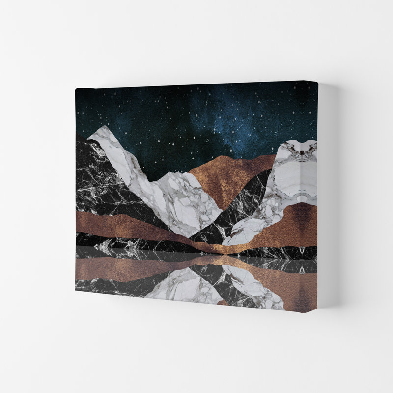 Landscape Mountains - Print, 29.7cm H x 21cm W x 4cm D, Wrapped Canvas