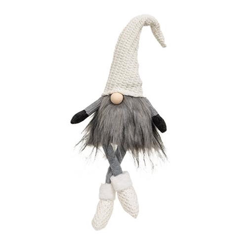 Gnome pendent pas à pieds en tricot crème
