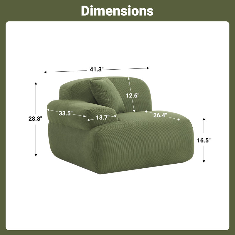 Ensemble de canapé modulaire rembourré 6 pièces, Green
