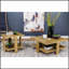 Table de bout carrée en bois de manguier avec deux surfaces pour la présentation et le rangement, durable et élégante pour les intérieurs modernes.