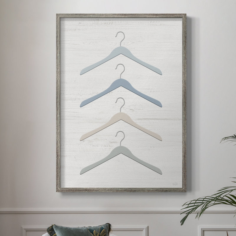 Laundry Hangers Framed Print - Solid Wood, 21" H x 17" W