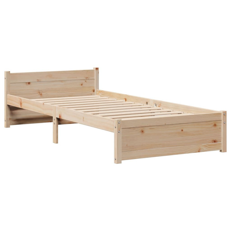 Bed Frame With Headboard Without Mattress, 85 x 208cm, Brown