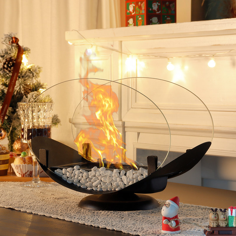 Ewout Bio-Ethanol Outdoor Tabletop Fireplace with Flame Guard