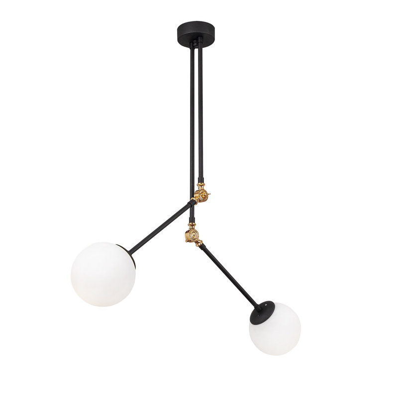 Cobblefield 2 - Light Black/White Sphere Pendant