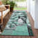 Machine Washable Indoor/Outdoor Xhevrie Teal Rug