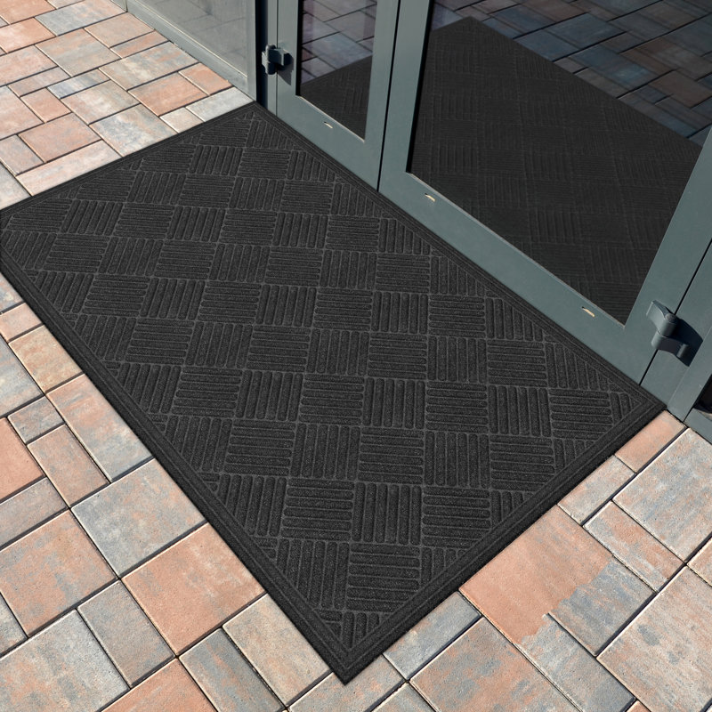 Tapis de porte d'extérieur Crosshatch 60 po x 36 po, Gris, L 48 po x L 72 po