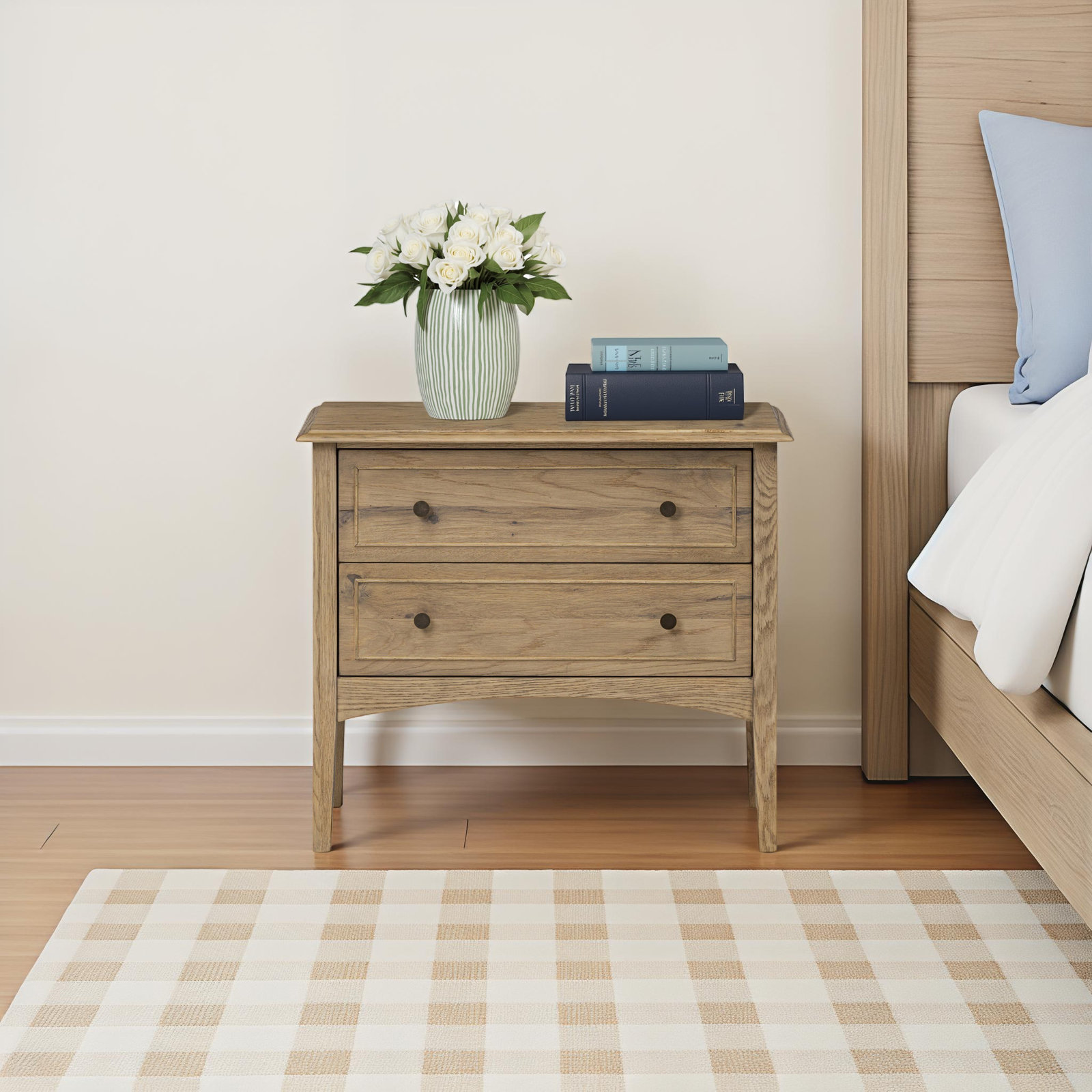 Kipp Oak Nightstand, Light Brown