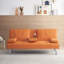 Canapé-lit de bureau multifonctionnel en cuir orange de 67 pouces avec table basse, conception à double pli, postures réglables-1266656558-1255983125