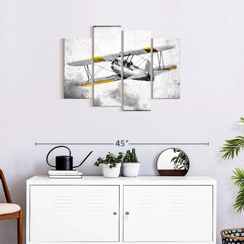 Reproduction sur toile Biplane Pop, H 22 po x l 36 po x P 1 po