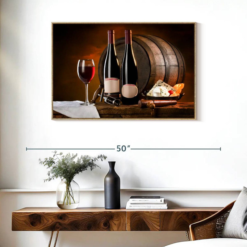 Vin rétro raffiné, Cadre flottant en bois naturel, 37 po x 25 po