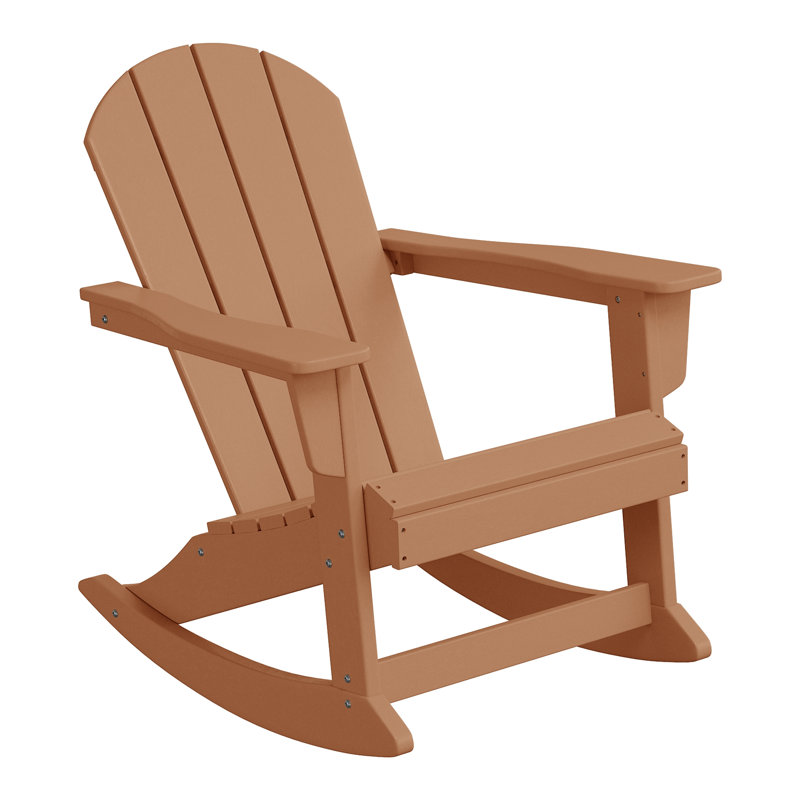 Chaise Adirondack berçante en PEHD Laguna, Teck