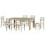 Ensemble de table de salle à manger extensible en bois Trexm 7 pièces avec rallonge 12 po et 2 tiroirs, 6 chaises avec coussin moelleux-1100464126-1100464065-1100464064