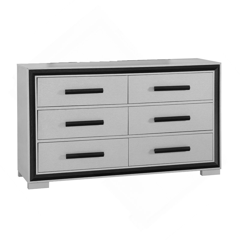Commode avec poignées de tiroir noires élégantes