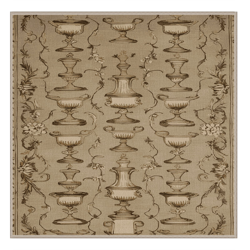Tapis brun français lavable à la machine, Carré 4 pi
