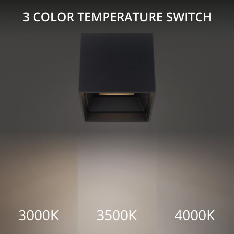 Downtown 1 - Light LED Flush Mount, Black, 3000K