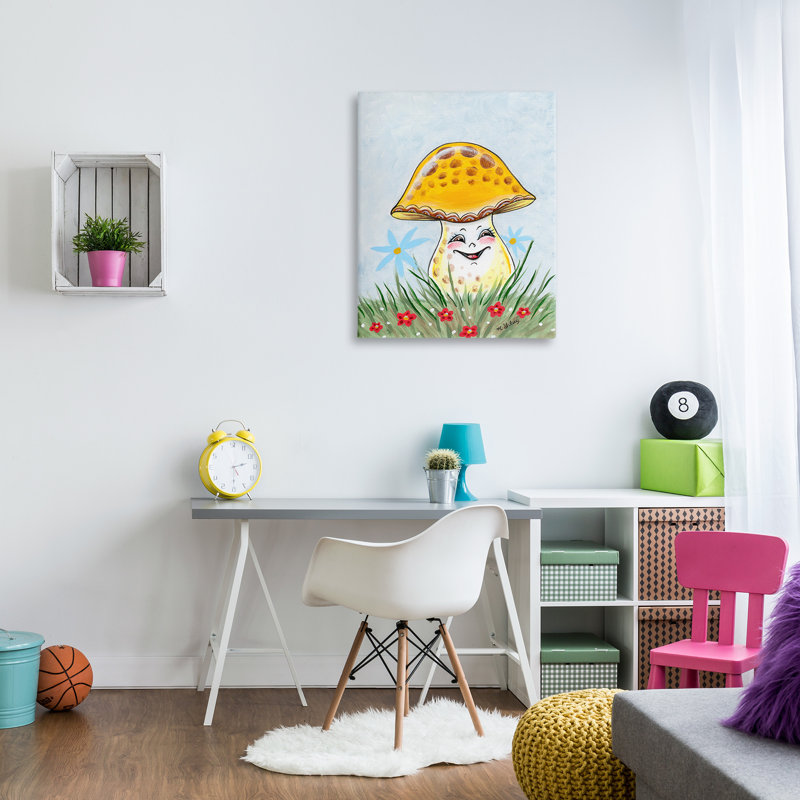 "Sourire champignon", art mural par Michelle Gilsey, H 40 po x l 30 po