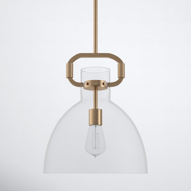 Shay Single Light Glass Steel Dimmable Pendant