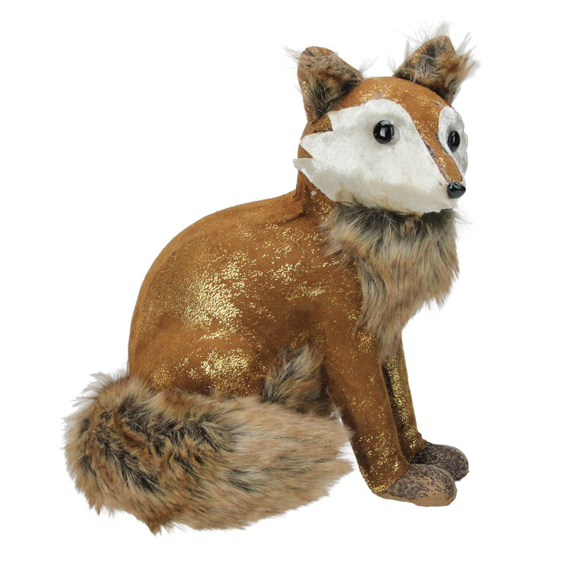Décoration animal en peluche brun 10,25 "Fox