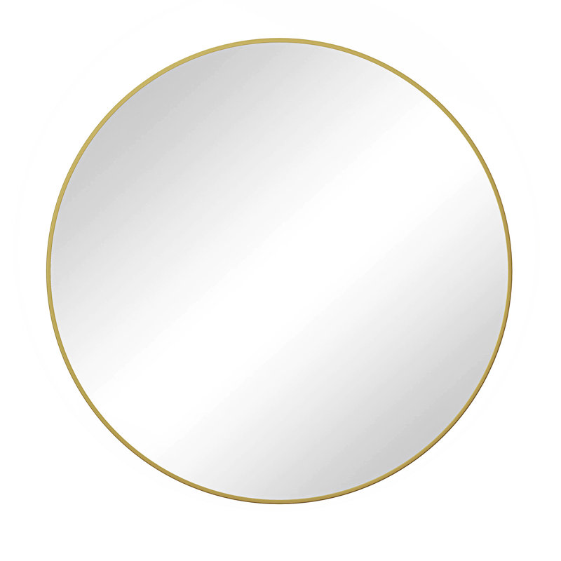 Wall Mirror, Circular Mirror Metal Framed Mirror, Gold, 39" x 39"