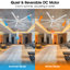 Ventilateur de plafond commercial extra large en aluminium de 100 po avec télécommande et ventilateur de plafond à 6 vitesses à courant continu sans lumière pour entrepôt / garage / atelier / salle de sport-1286722186-1316072113