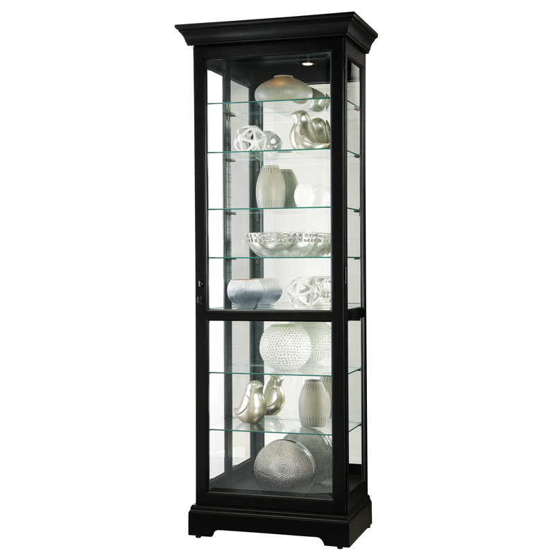 Chesterbrook Lighted Curio Cabinet, Black Satin