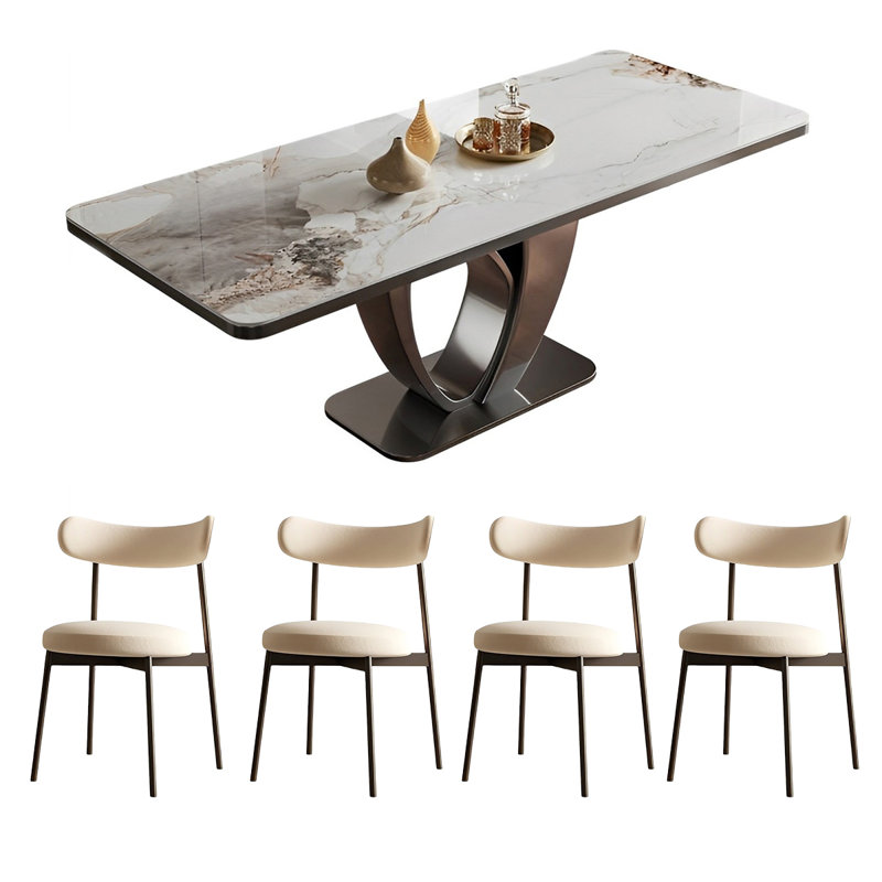 Ensemble de table et de chaises rectangulaires Home Rock, H 29,52 po x L 70,86 po x l 35,43 po