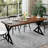 70.87" Farmhouse Rectangular Wood Dining Table, Rustic Kitchen Table With Extra Heavy Duty Metal Legs For Dining Room-319841657-319841654