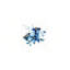 Fleur bleue, art mural 24 x 24 pouces