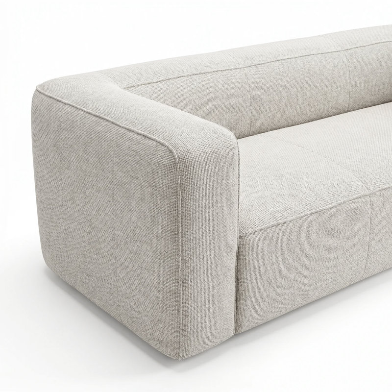 Aurora Pebble Beige Heavy Basketweave Sofa
