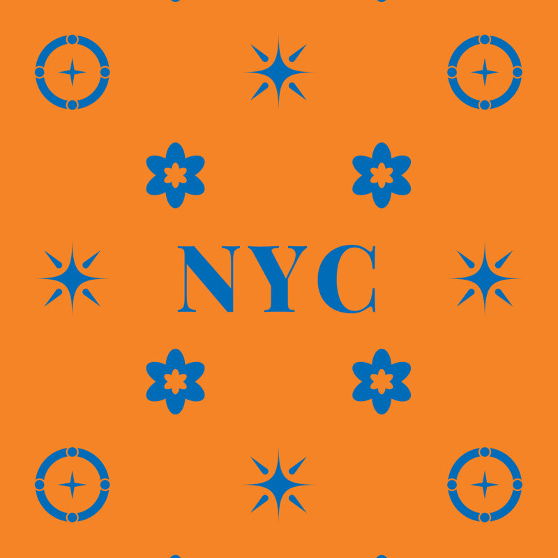 Coussin en coton New York Basketball, 14 pouces x 14 pouces, New York bleu orange bleu, Coussin en polyester filé