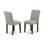 L'ensemble de mobilier de salle à manger 3 pièces contient une table de cuisine rectangulaire à feuilles papillon et 2 chaises rembourrées en tissu Shitake, noir-488338514-488442535-488442533