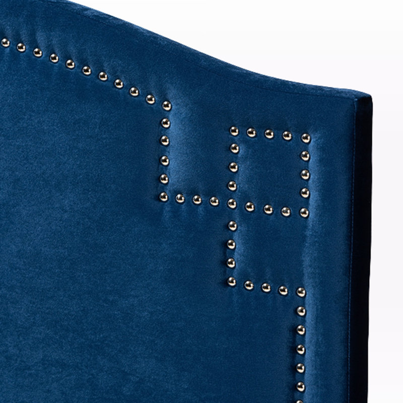Mikalyn Upholstered Panel Headboard, Twin, Royal Blue