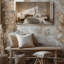 Toile une chambre à coucher contemporaine sereine avec un grand art mural orné d'un lit moelleux avec une literie aux tons neutres doux et un tableau d'art mural en toile-1421560182