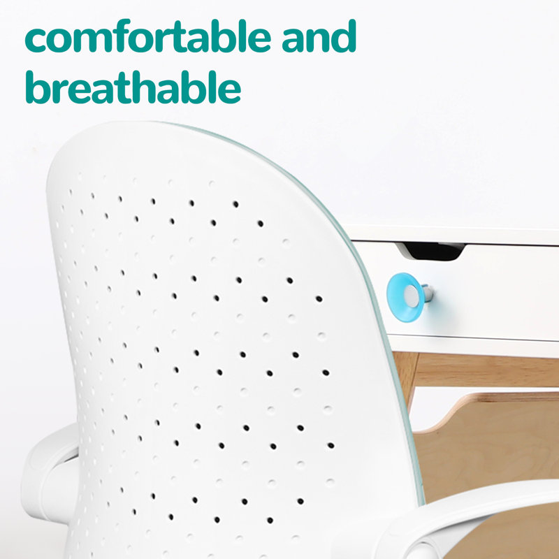 Chaise de travail en similicuir Leslei, Menthe
