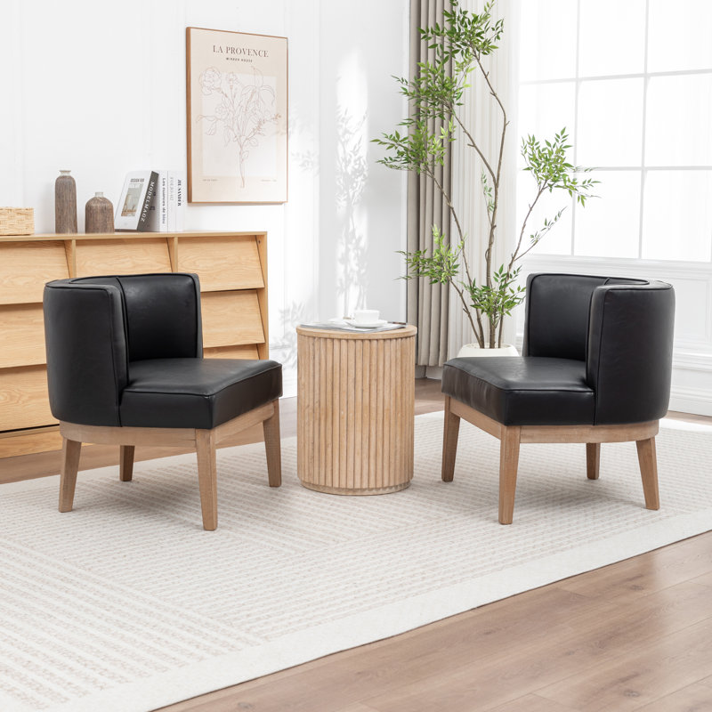 Karoll Upholstered Barrel Chair, Dark Gray